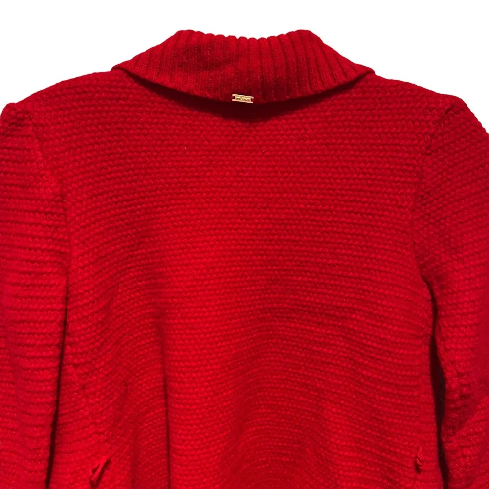 ST. John Red Open Front Knit Cardigan Size Small - Picture 7 of 14